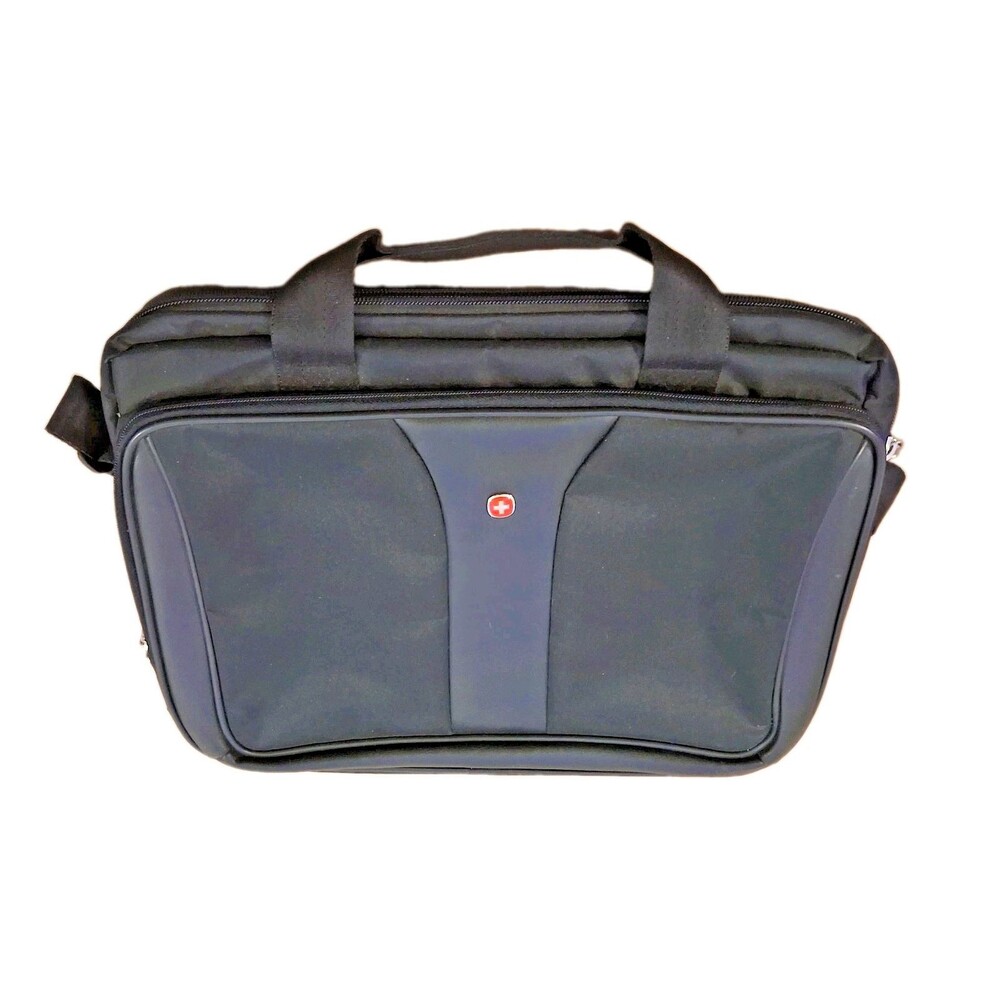 WENGER Swiss Gear 15" Black Laptop Computer Case Carry On Messenger Bag Tote Bag